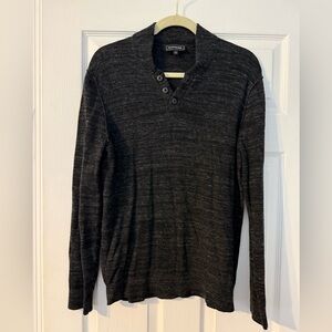 Express Men's Charcoal Crewneck Sweater